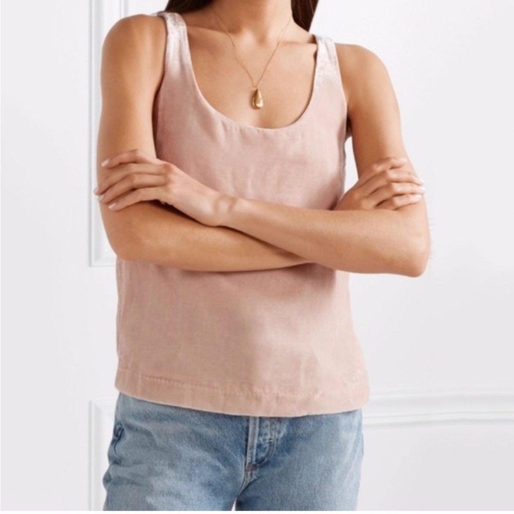 J CREW RIFT VELVET TANK Elegant Blush Pink Top Size 16 Evening or daytime wear